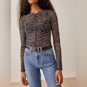 Reformation Sheer Printed Top - XS
